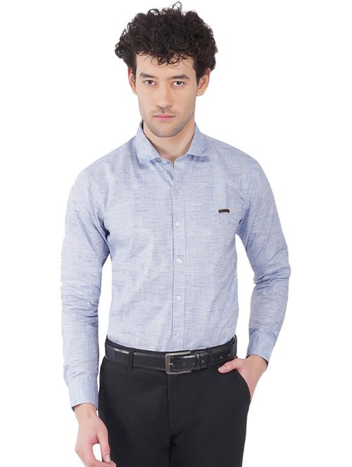 light blue solid casual shirt - 18421332 -  Standard Image - 0