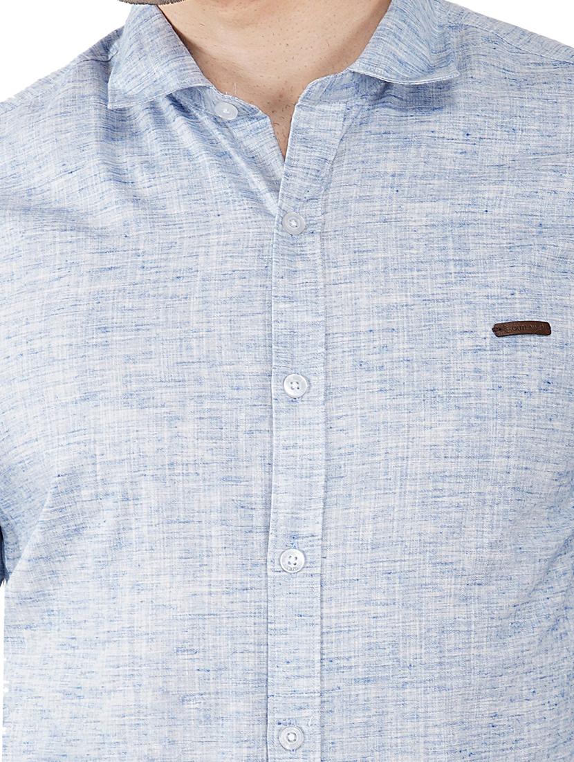 light blue solid casual shirt - 18421332 - Standard Image - 5