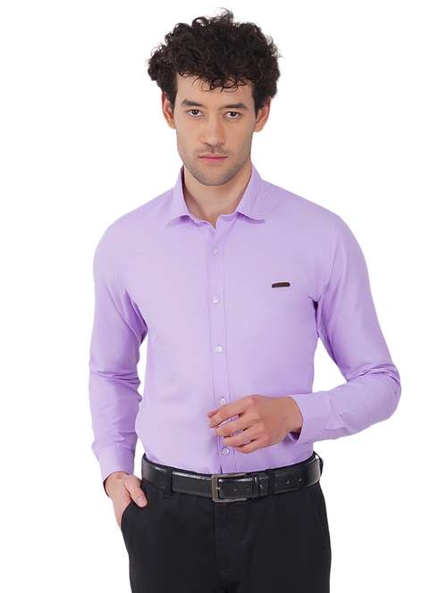 purple solid casual shirt - 18421364 - Standard Image - 0