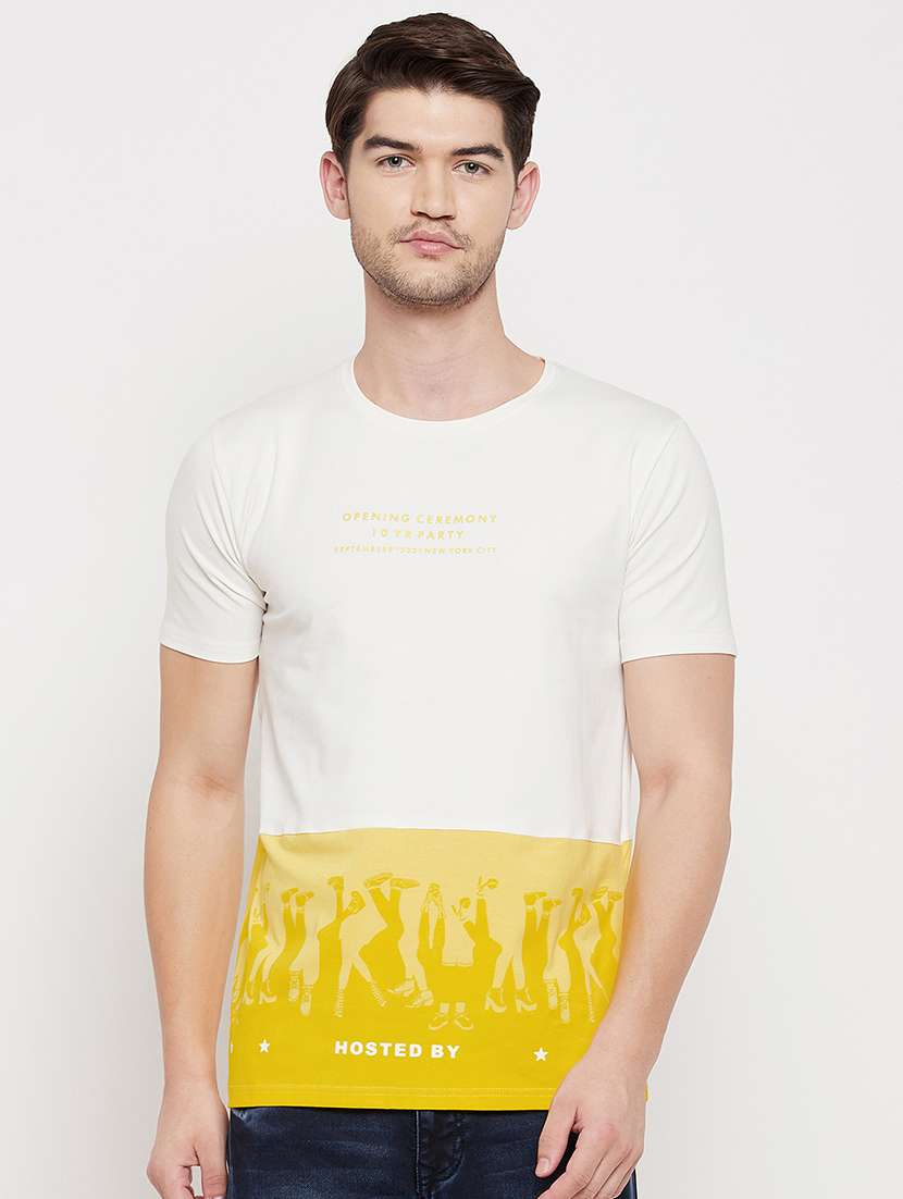 yellow printed t-shirt - 18422163 -  Zoom Image - 0