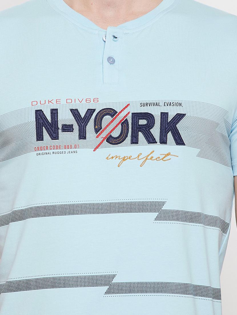 light blue front print t-shirt - 18422164 - Standard Image - 3