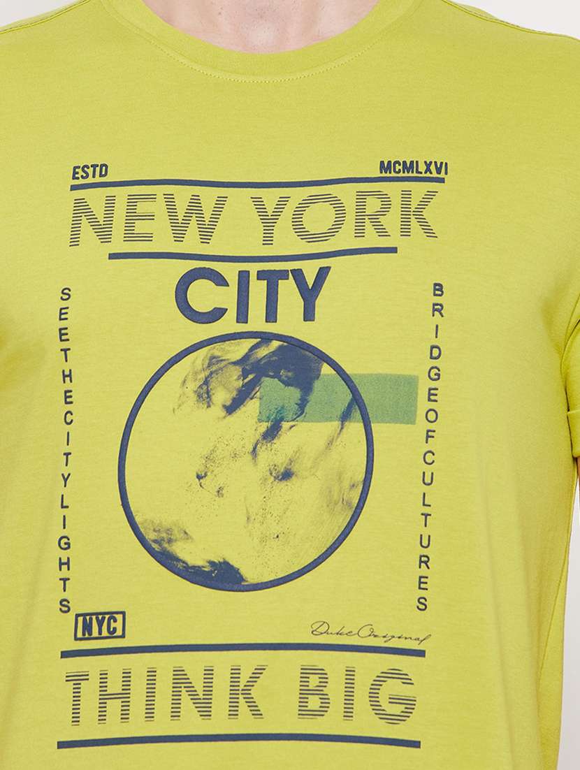 yellow chest-print t-shirt - 18422168 - Standard Image - 3