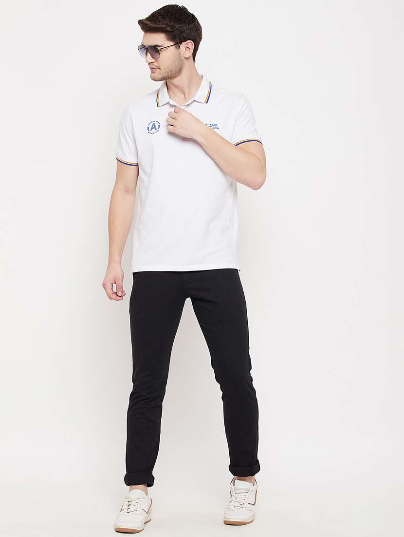 black solid casual trouser - 18422188 -  Standard Image - 3