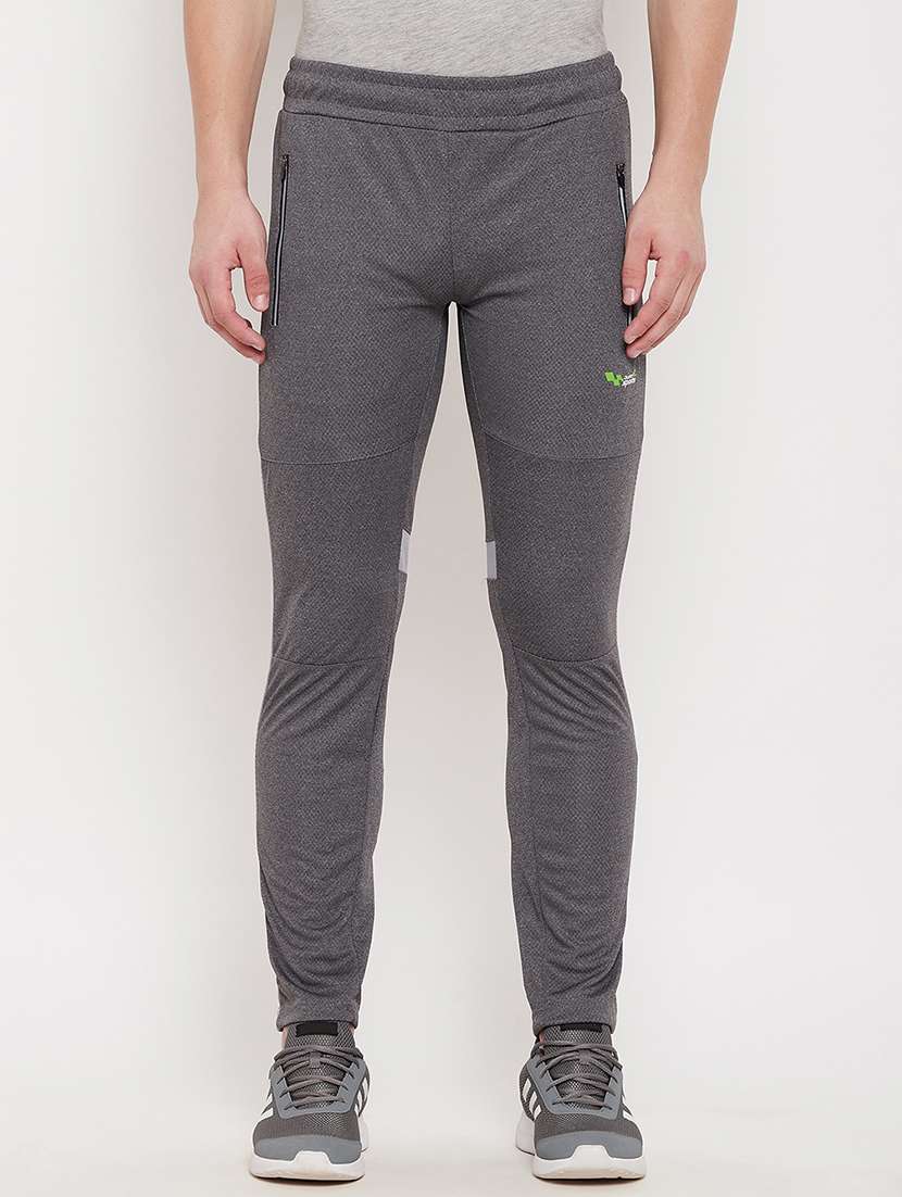 grey solid track pant - 18422195 -  Zoom Image - 0