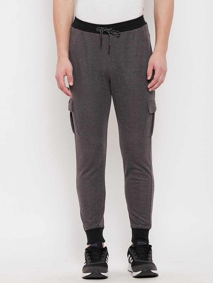 grey solid track pant - 18422198 - Zoom Image - 0