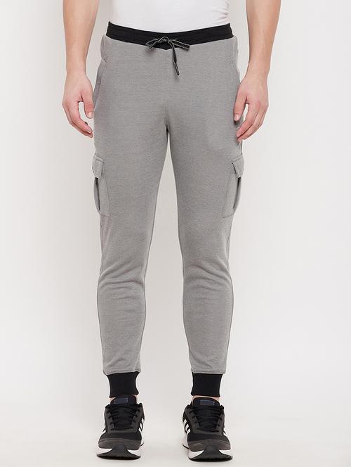 grey solid track pant - 18422199 - Standard Image - 0