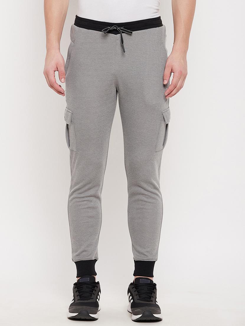 grey solid track pant - 18422199 - Zoom Image - 0