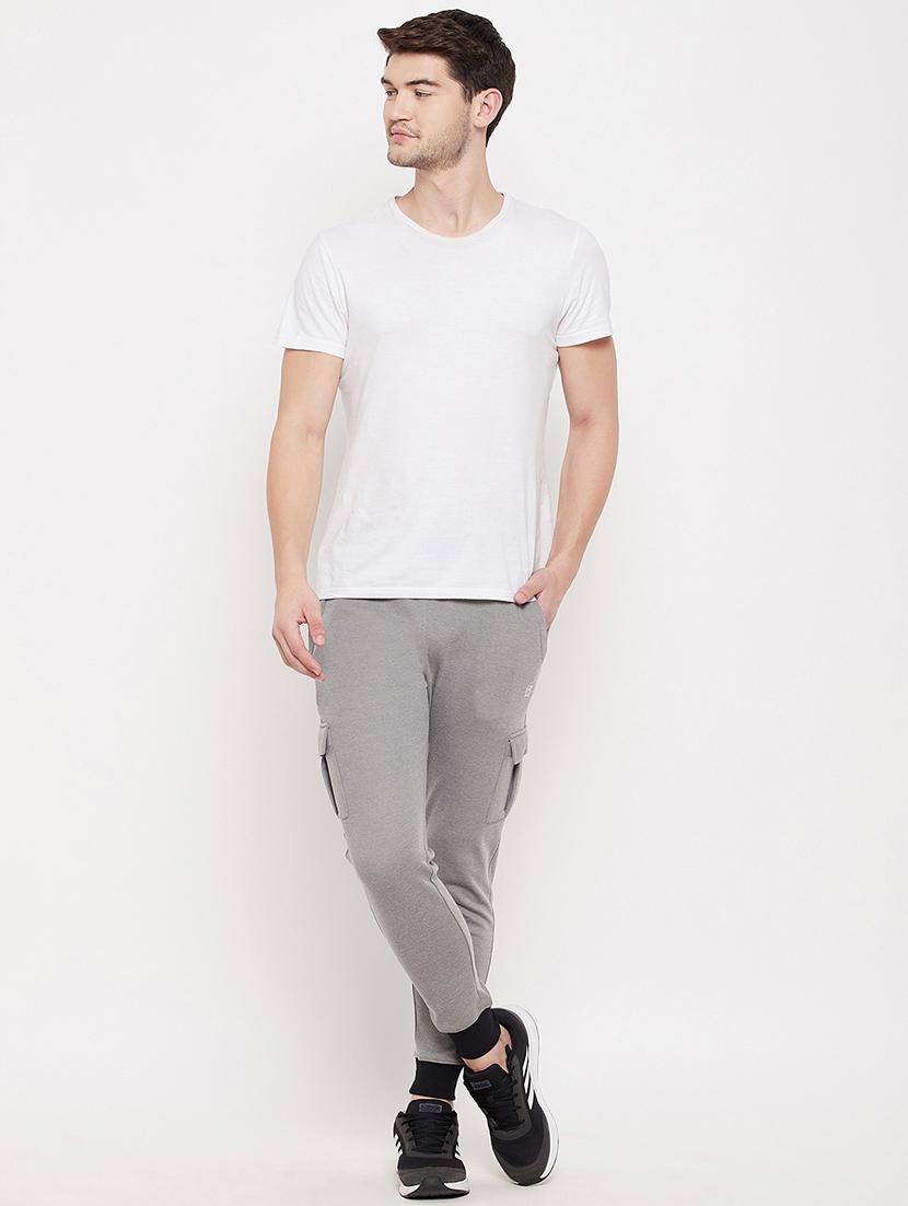 grey solid track pant - 18422199 - Standard Image - 3