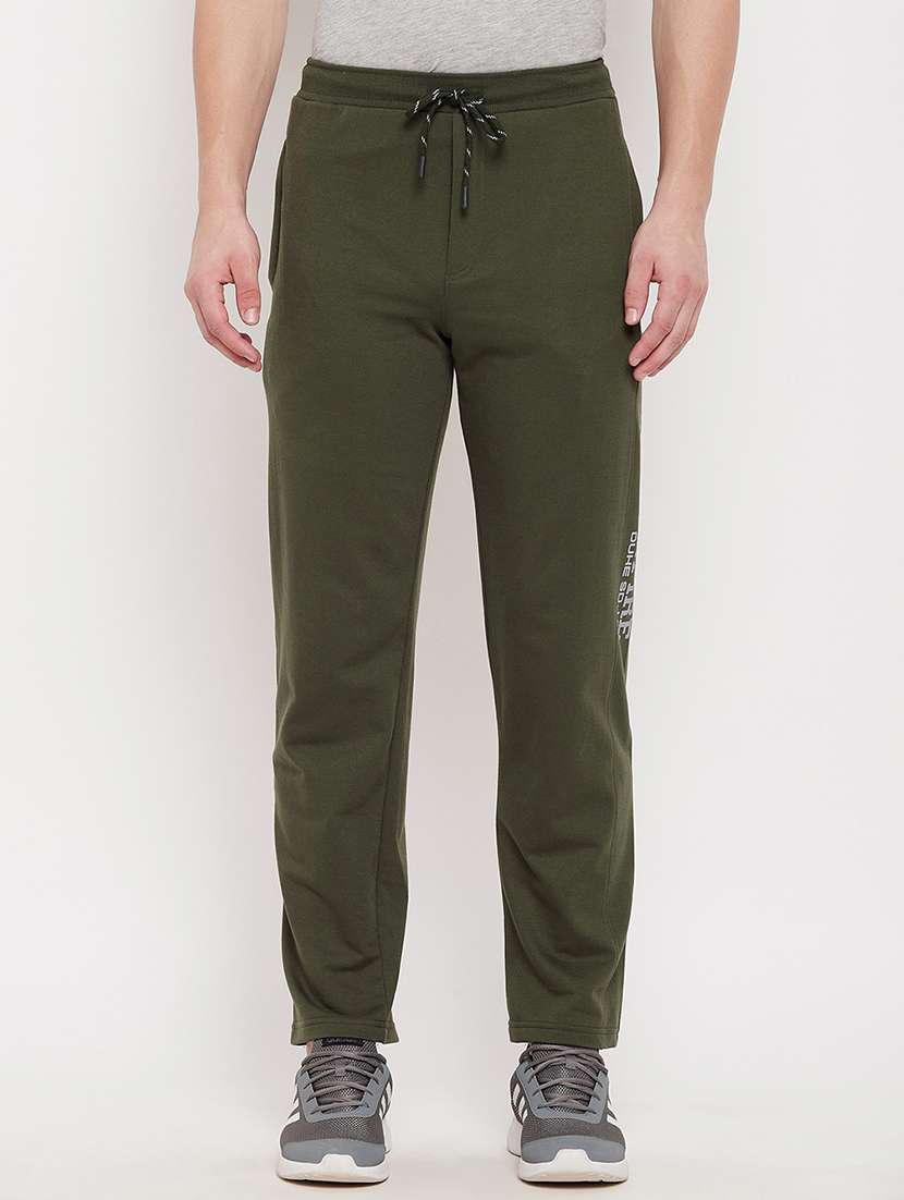olive-green solid track pant - 18422201 - Zoom Image - 0