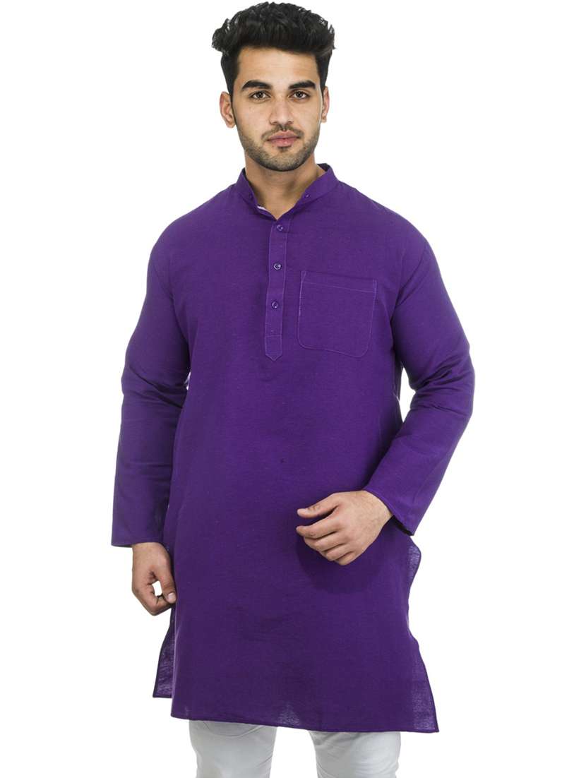purple solid kurta