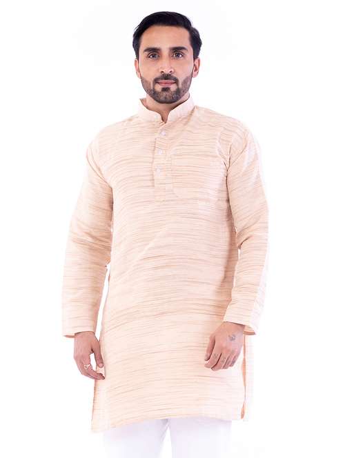 Beige Melange Short Kurta