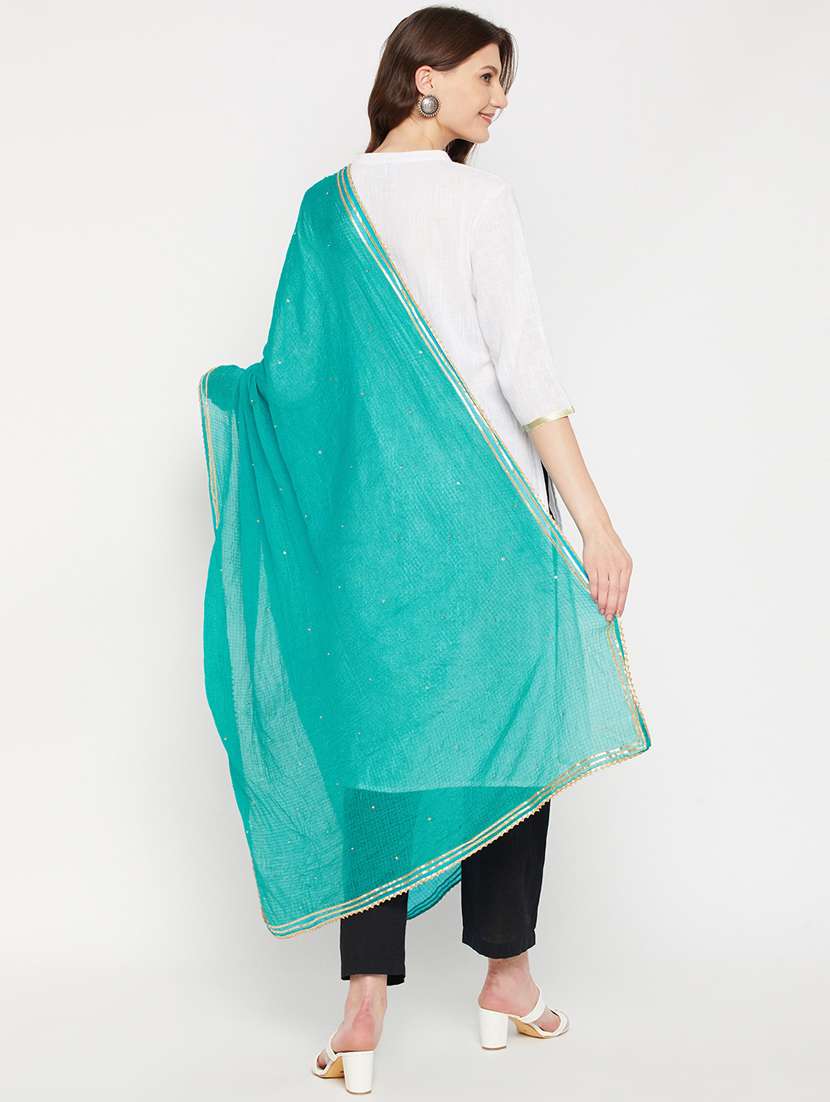 gota work plain dupatta - 18423842 -  Standard Image - 3