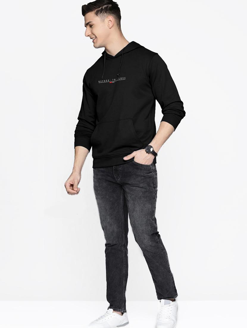 black chest print sweatshirt - 18424084 - Standard Image - 3