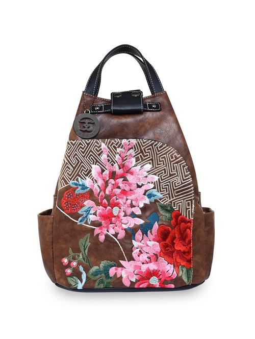 brown floral regular backpack - 18424717 -  Standard Image - 0