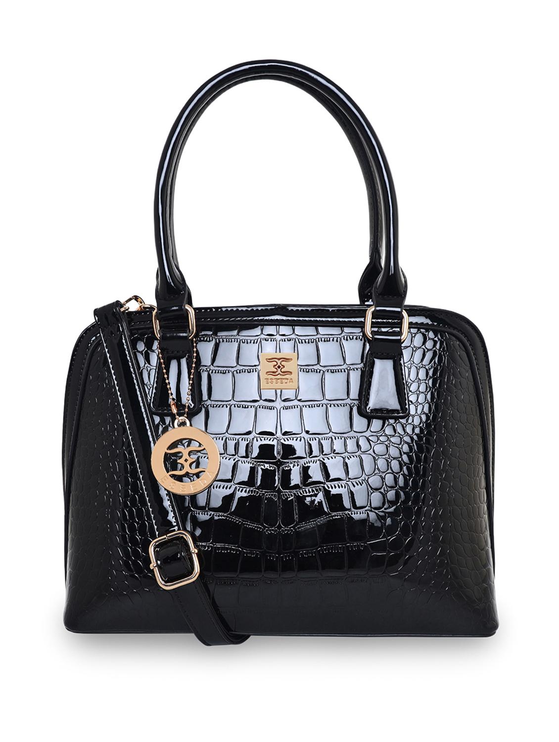 black textured regular handbag - 18424732 -  Zoom Image - 0
