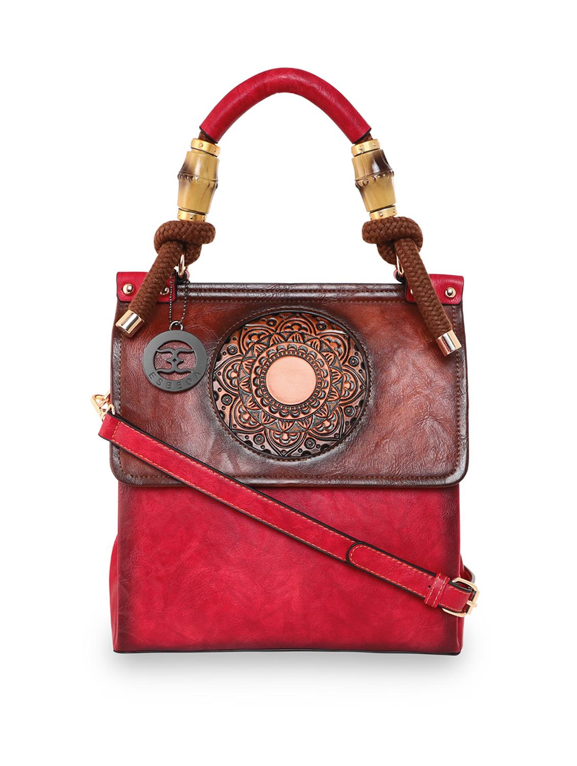 red textured regular handbag - 18424745 - Zoom Image - 0