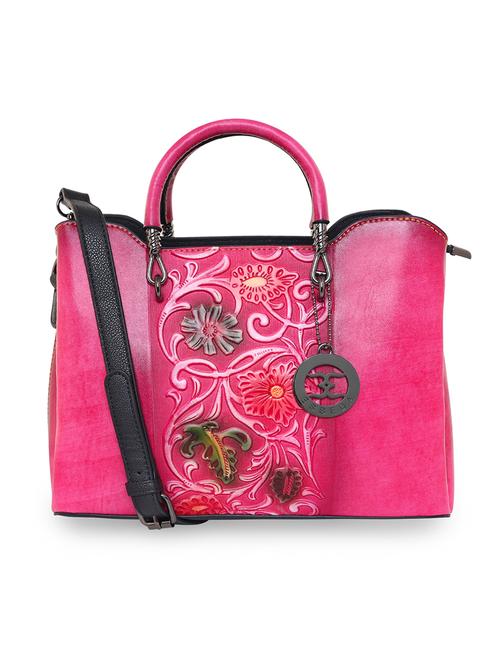 pink floral regular handbag - 18424749 - Standard Image - 0