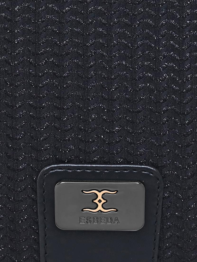 black textured regular handbag - 18424764 - Standard Image - 3