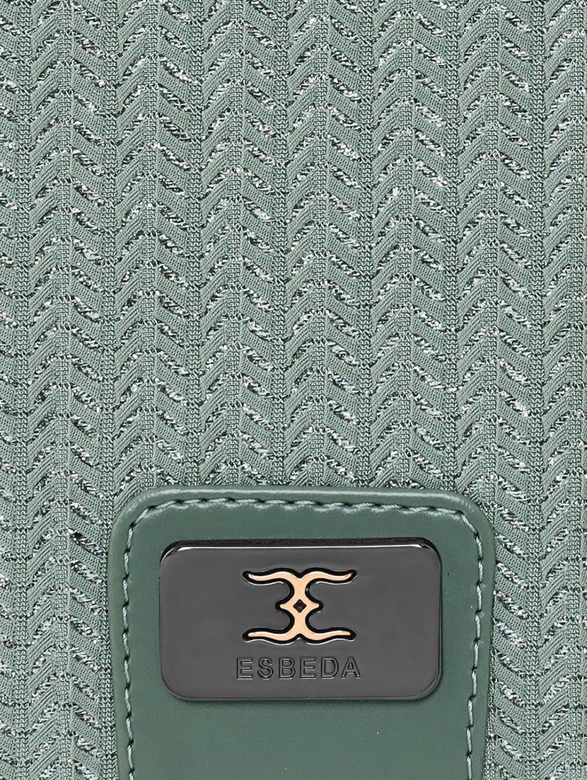 green textured regular handbag - 18424766 - Standard Image - 3