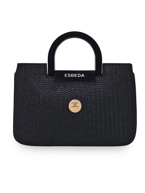 black textured regular handbag - 18424771 - Standard Image - 0