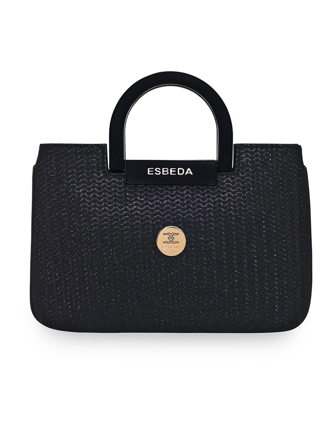black textured regular handbag - 18424771 - Zoom Image - 0