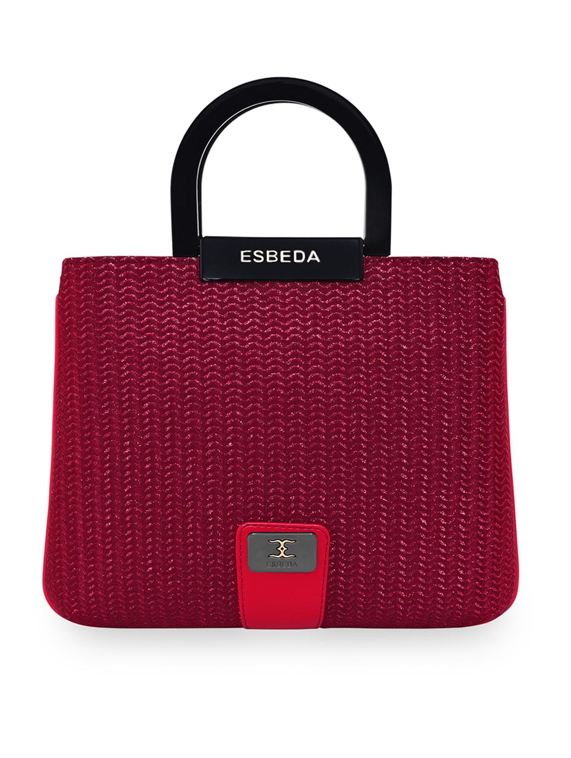 maroon textured regular handbag - 18424808 - Zoom Image - 0