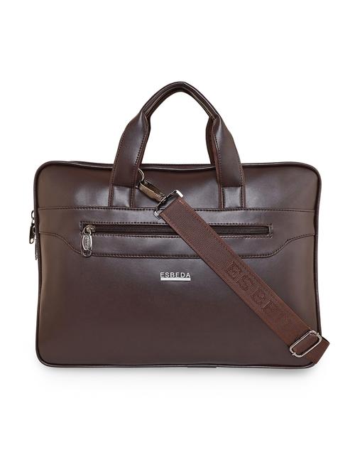 brown solid regular laptop bag - 18424814 -  Standard Image - 0