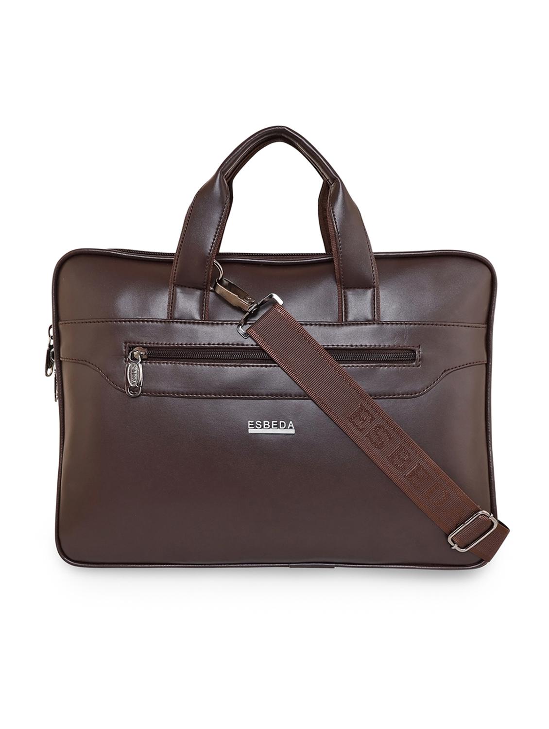 brown solid regular laptop bag - 18424814 -  Zoom Image - 0