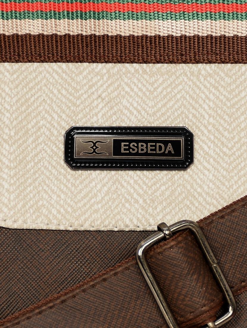 brown textured regular sling bag - 18424819 - Standard Image - 3