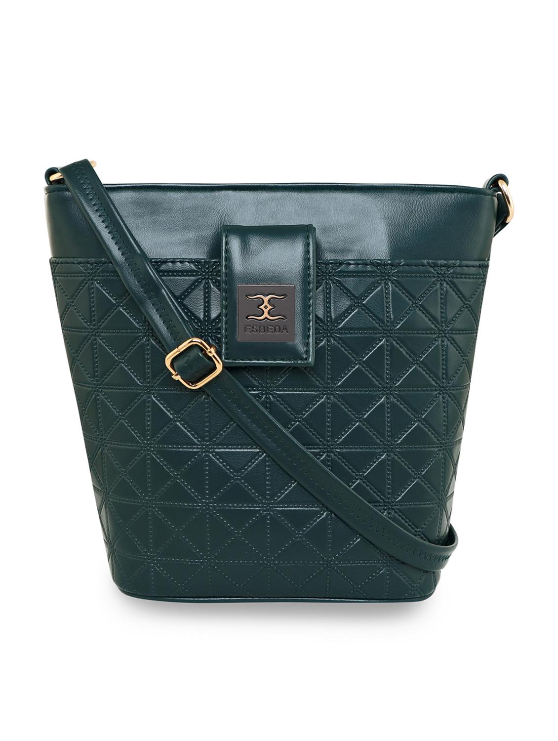 green textured regular sling bag - 18424823 -  Zoom Image - 0