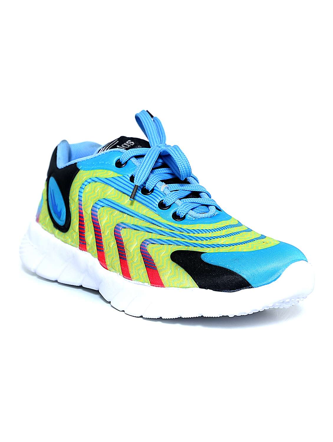 blue lace up sport shoe