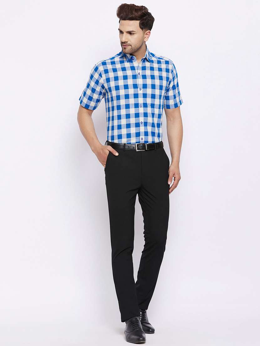 mens checks formal shirt - 18425367 - Standard Image - 3