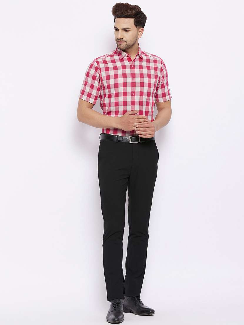 mens checks formal shirt - 18425369 - Standard Image - 3