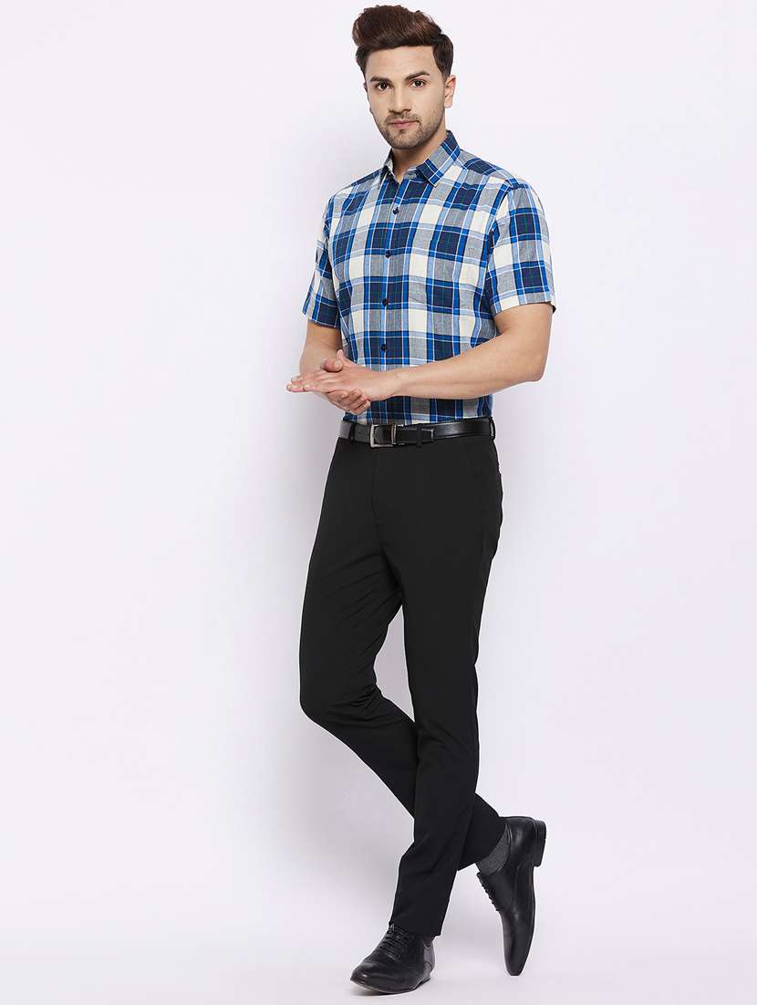 mens checks formal shirt - 18425370 - Standard Image - 3