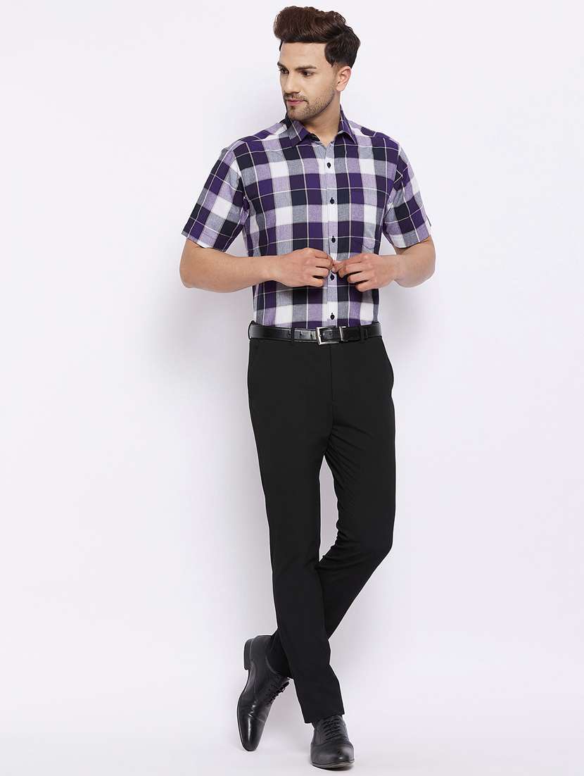 mens checks formal shirt - 18425373 - Standard Image - 3