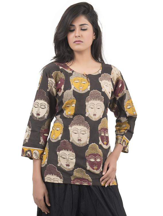 round neck printed top - 18425593 - Zoom Image - 0