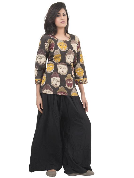 round neck printed top - 18425593 - Standard Image - 3
