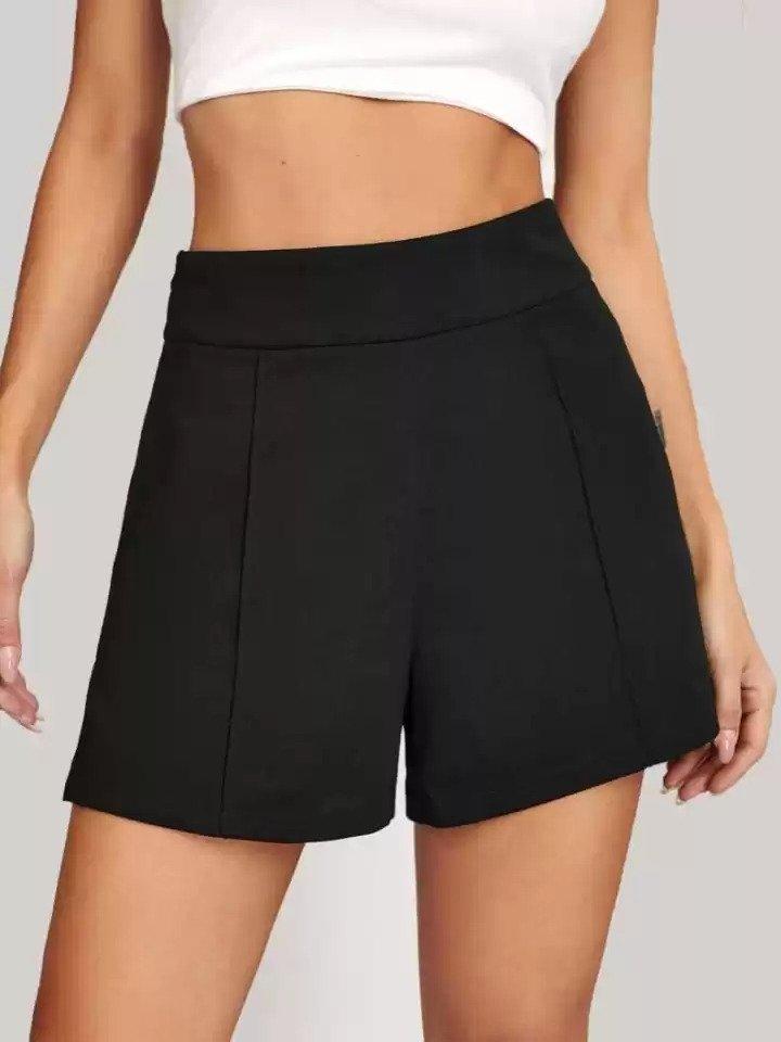 vedrid solid women black regular shorts - 18425807 - Zoom Image - 0