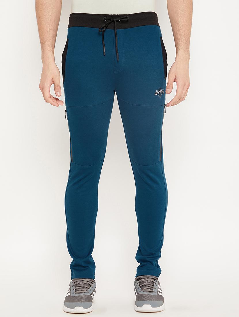 blue solid track pant - 18425902 -  Zoom Image - 0