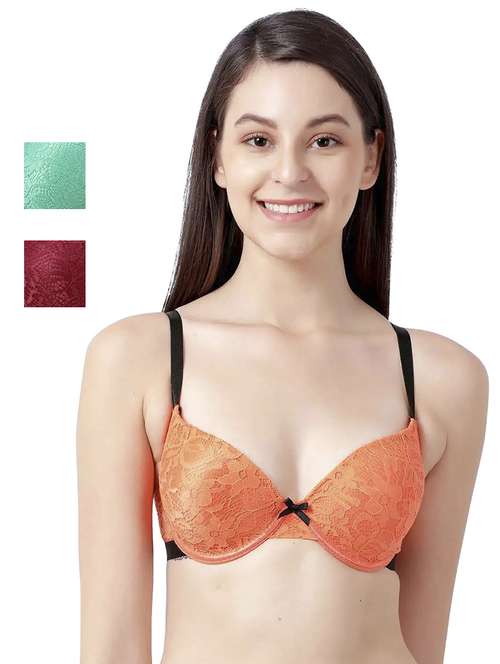pack of 3 laced plunge bra - 18426195 - Standard Image - 0
