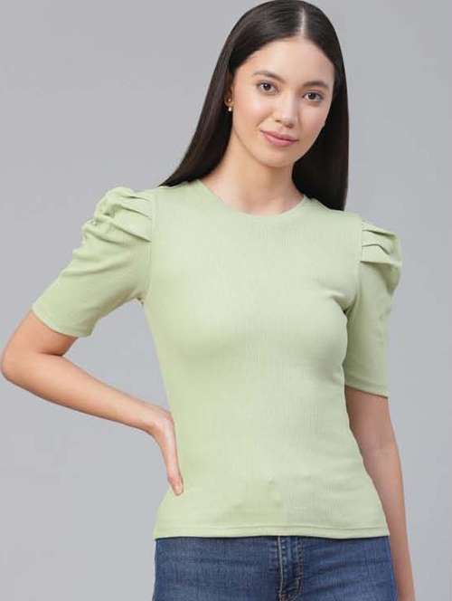 women's straight crew neck top - 18426372 - Standard Image - 0