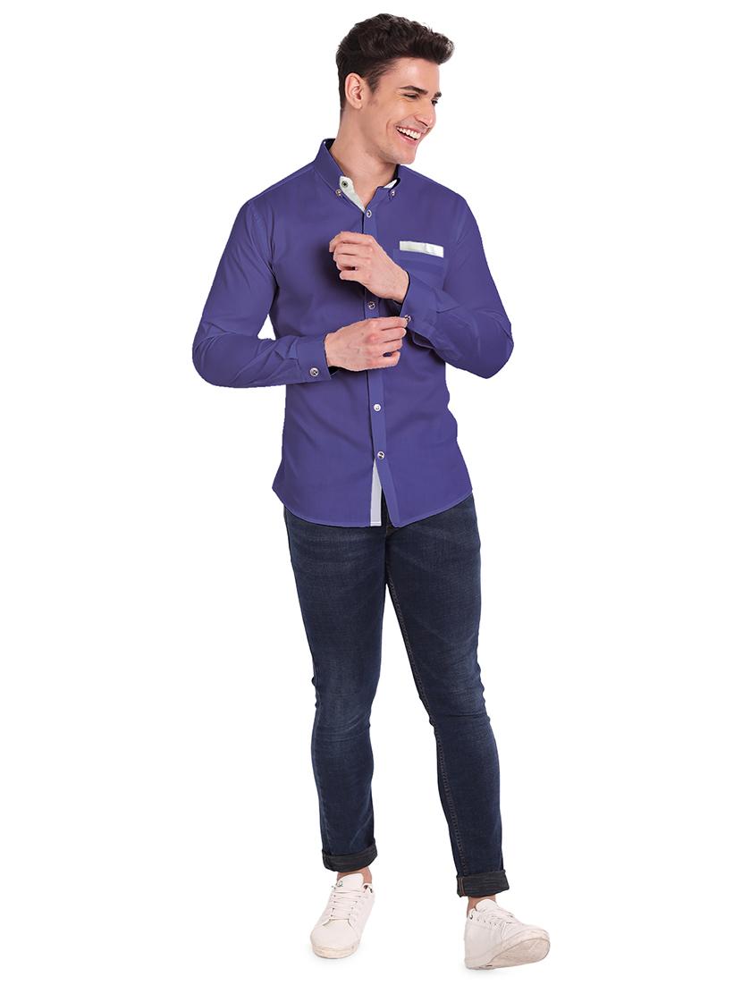 mens solid casual shirt - 18426970 - Standard Image - 3