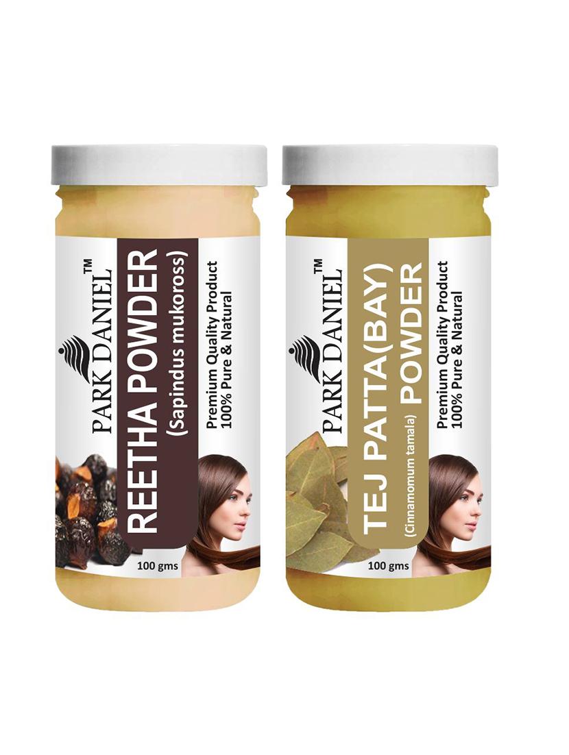 park daniel pure & natural reetha powder & tej patta(bay) powder combo pack of 2 bottles of 100 gm (200 gm ) - 18427325 -  Zoom Image - 0