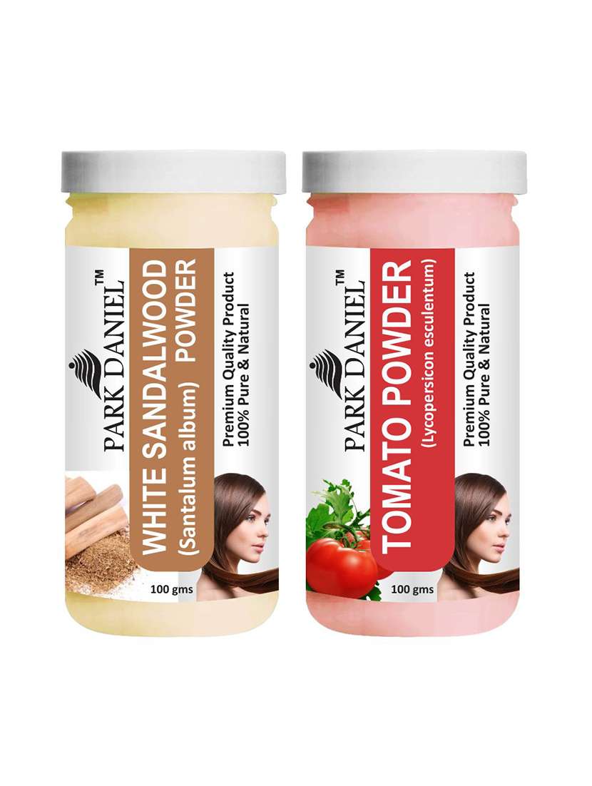 park daniel premium white sandalwood powder & tomato powder combo pack of 2 jars of 100 gms(200 gms)