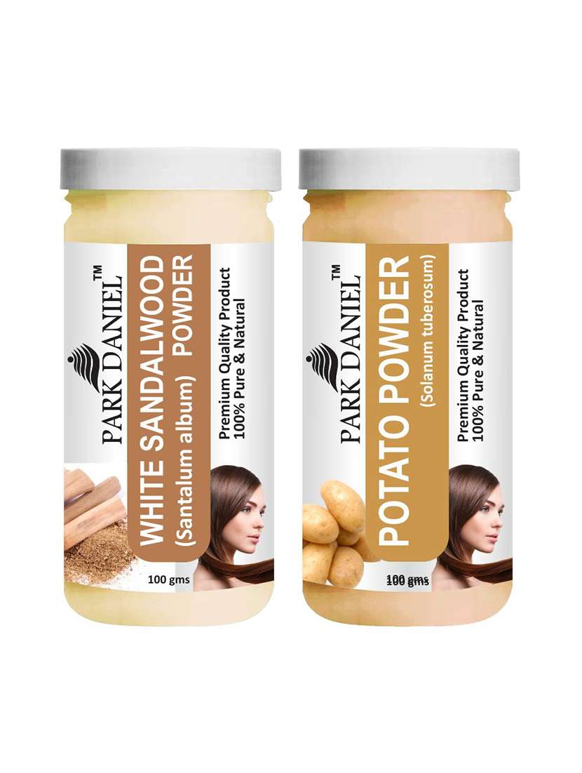 park daniel premium white sandalwood powder & potato powder combo pack of 2 jars of 100 gms(200 gms)