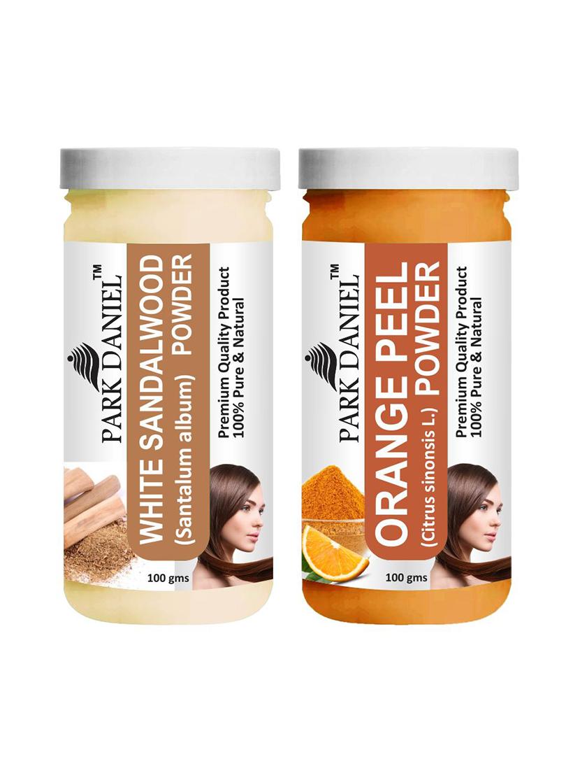 park daniel premium white sandalwood powder & orangepeel powder combo pack of 2 jars of 100 gms(200 gms) - 18427344 -  Zoom Image - 0