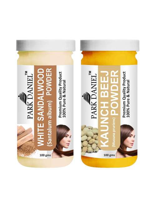 park daniel premium white sandalwood powder & kaunch beej powder combo pack of 2 jars of 100 gms(200 gms) - 18427347 - Standard Image - 0
