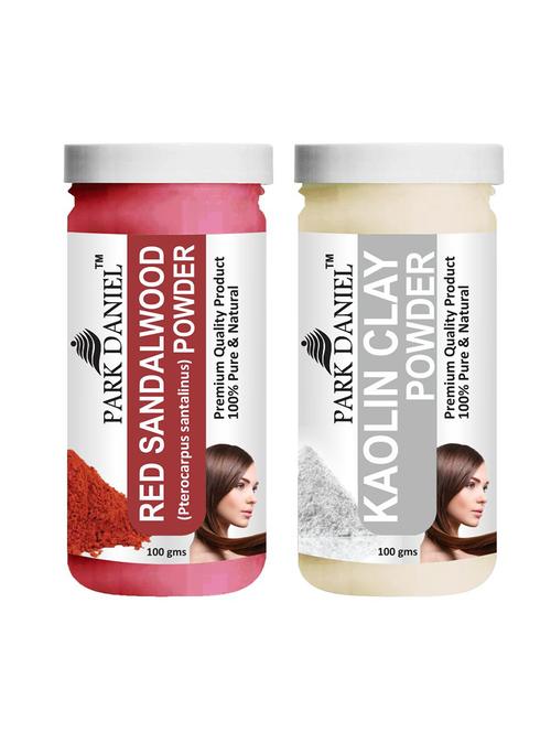 park daniel premium red sandalwood powder & kaolin clay powder combo pack of 2 jars of 100 gms(200 gms) - 18427372 -  Standard Image - 0