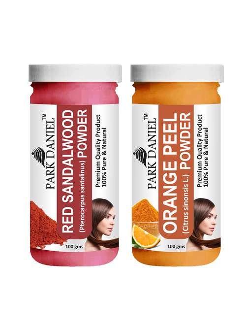 park daniel premium red sandalwood powder & orangepeel powder combo pack of 2 jars of 100 gms(200 gms) - 18427378 - Standard Image - 0