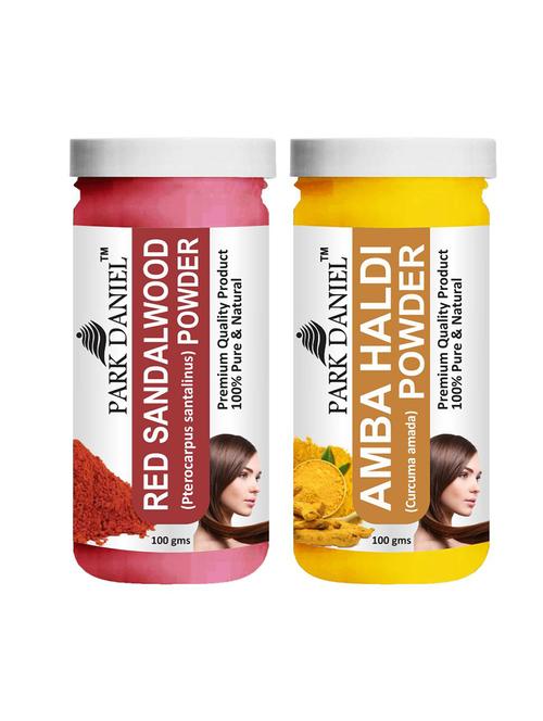 park daniel premium red sandalwood powder & amba haldi powder combo pack of 2 jars of 100 gms(200 gms) - 18427382 - Standard Image - 0